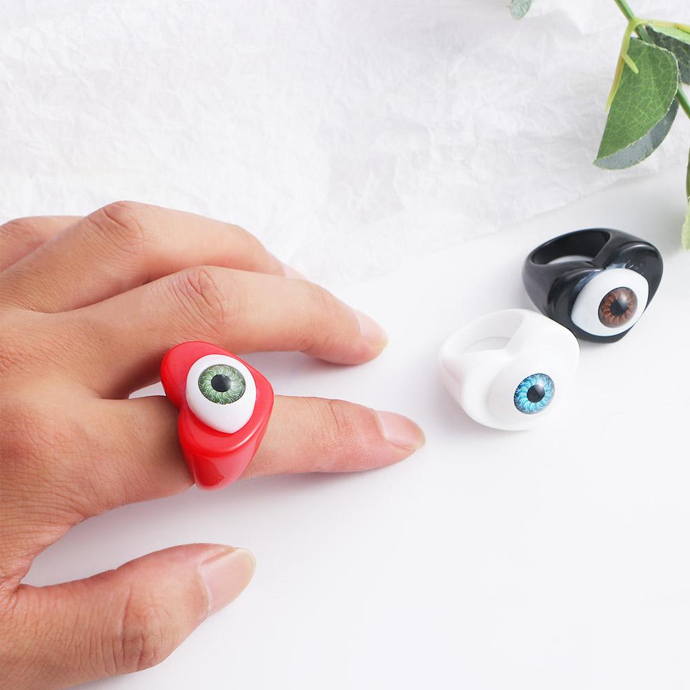 Креативный холодный стиль конфетный цвет панк готический стиль ювелирные изделия подарки кольцо демон глаз палец кольцо из смолы