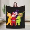 Childrens Cute T-Teletubbies Flannel Blanket  Super Soft Throw Blanket for Bedroom Camping Pattern Bedspread Sofa Bed Cover