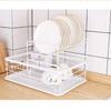 2-Tier Dish Drying Rack, Large Capacity Dish Rack, Dish Drainer with Cutlery Holder, Removable Drip Tray, Cup Holder, Kitchen Counter Drainers