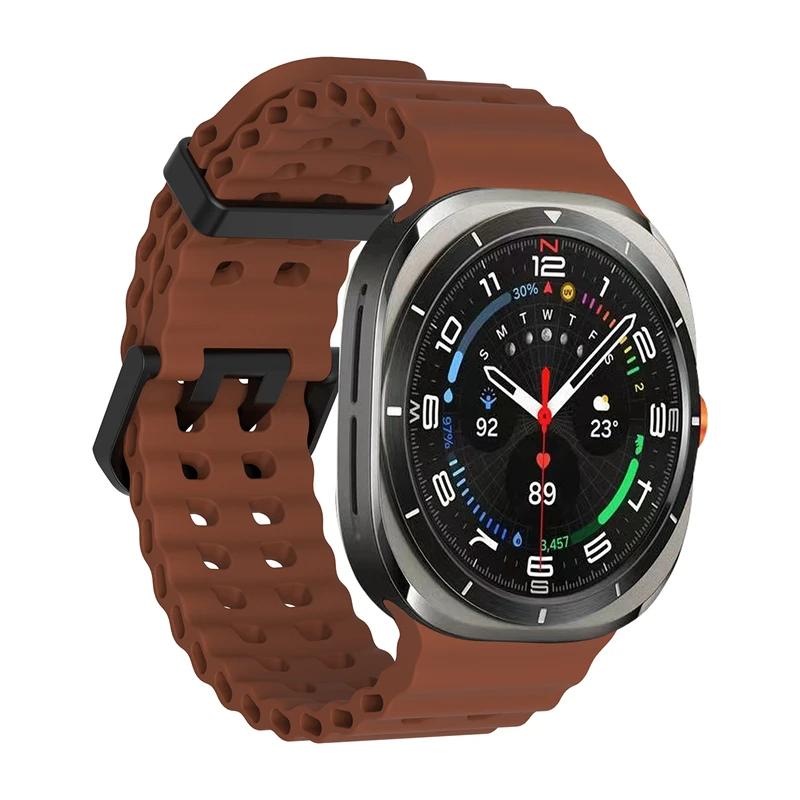 Soft Loop Silicone Bracelet for Samsung Galaxy Watch 7 Ultra 47mm Sports Men Women Strap for Watch ULTRA7 47mm NO Gaps Curved End Band