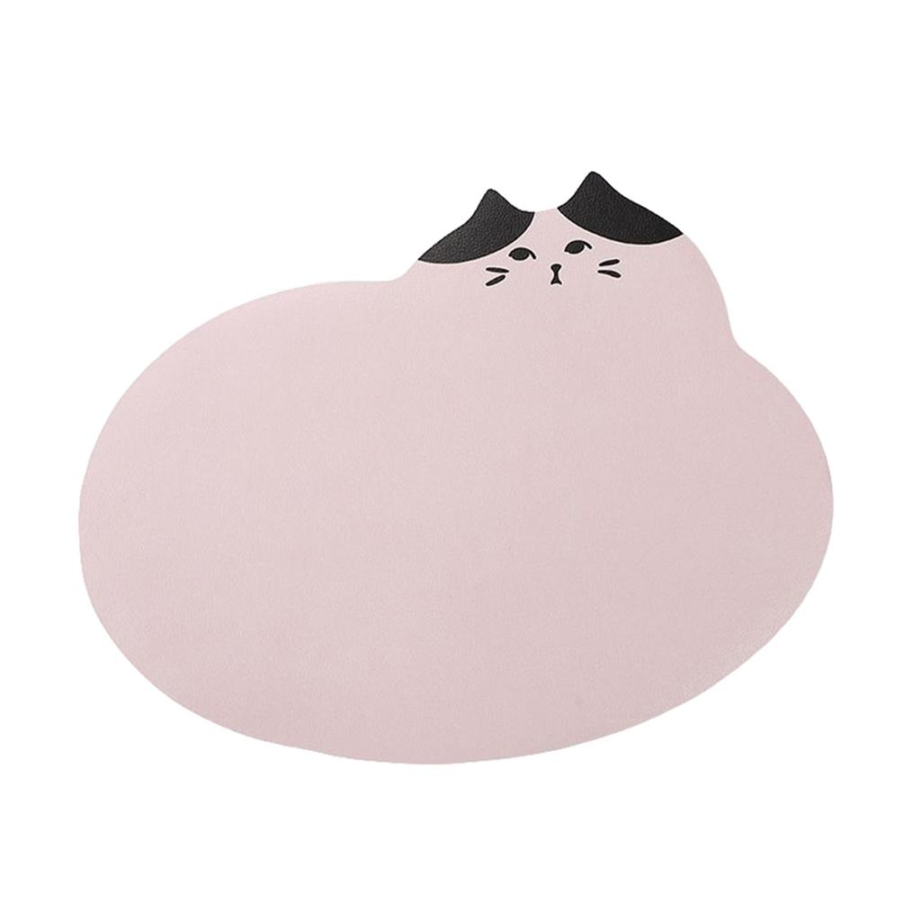 Милая мультяшная кошка, водонепроницаемая термоизолирующая подставка под тарелку из ПУ-кожи, настольный коврик
