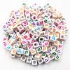 50Pcs 6mm 26 Letter Acrylic Loose Beads DIY for Necklace Bracelet Pendant Jewelry Making