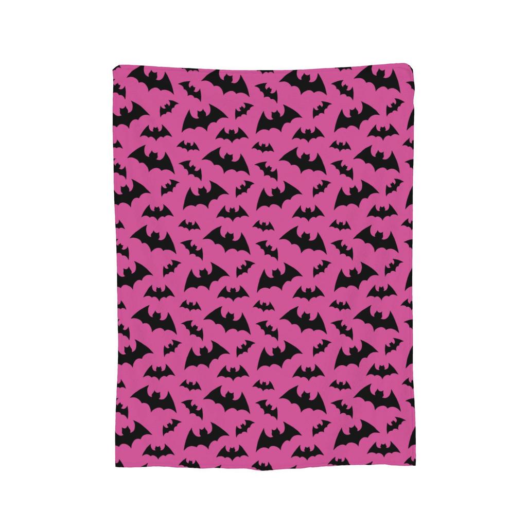 Cartoon Bat Halloween Gothic Blankets Fleece Winter Portable Lightweight Thin Throw Blanket for Bed Bedroom Rug Piece