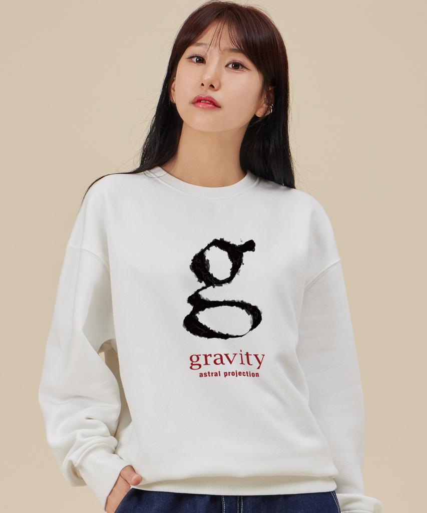 ASTRAL PROJECTION Signature Gravity Loose Fit Sweatshirt_White