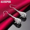 925 Sterling Silver Hollow Droplet Shape Earrings Jewelry