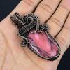 Pink Kunzite Pendant Gemstone Jewelry, 999 Copper Wire Wrapped Pendant, Handmade Jewelry Birthstone Pendant, Gift For Him