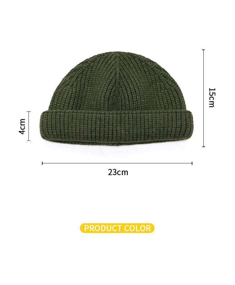 Мужская шерстяная вязаная шапка-бини в японском стиле, теплая, ветрозащитная, для осени и зимы