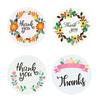 500 Pcs Floral Round thank you stickers Adhesive labels Waterproof for wedding party decorations Boutiques Wrapping Supplies
