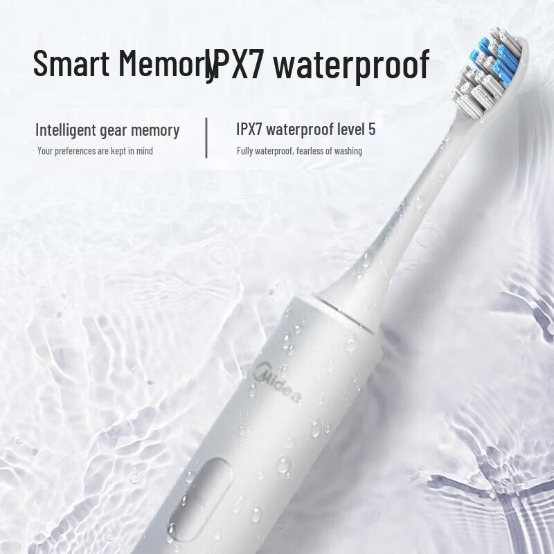 Электрическая зубная щетка Midea S1P Sonic (Полярно-белый) с 6 насадками-щетками вилка CN (адаптер в комплекте)