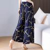 Summer Wide Leg Pants Women Clothes Casual Elastic Waist Plus Size High Waist Trousers Summer Bottoms