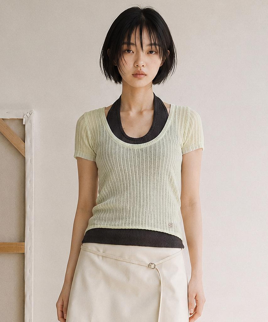 TOPGIRL Halter Layered Cool Knit Top_T611Tp187