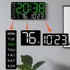Digital Wall Clock Large Display Auto Dimming Easy-Setup Temperature Calendar Countdown Timer Silent Hanging Clock