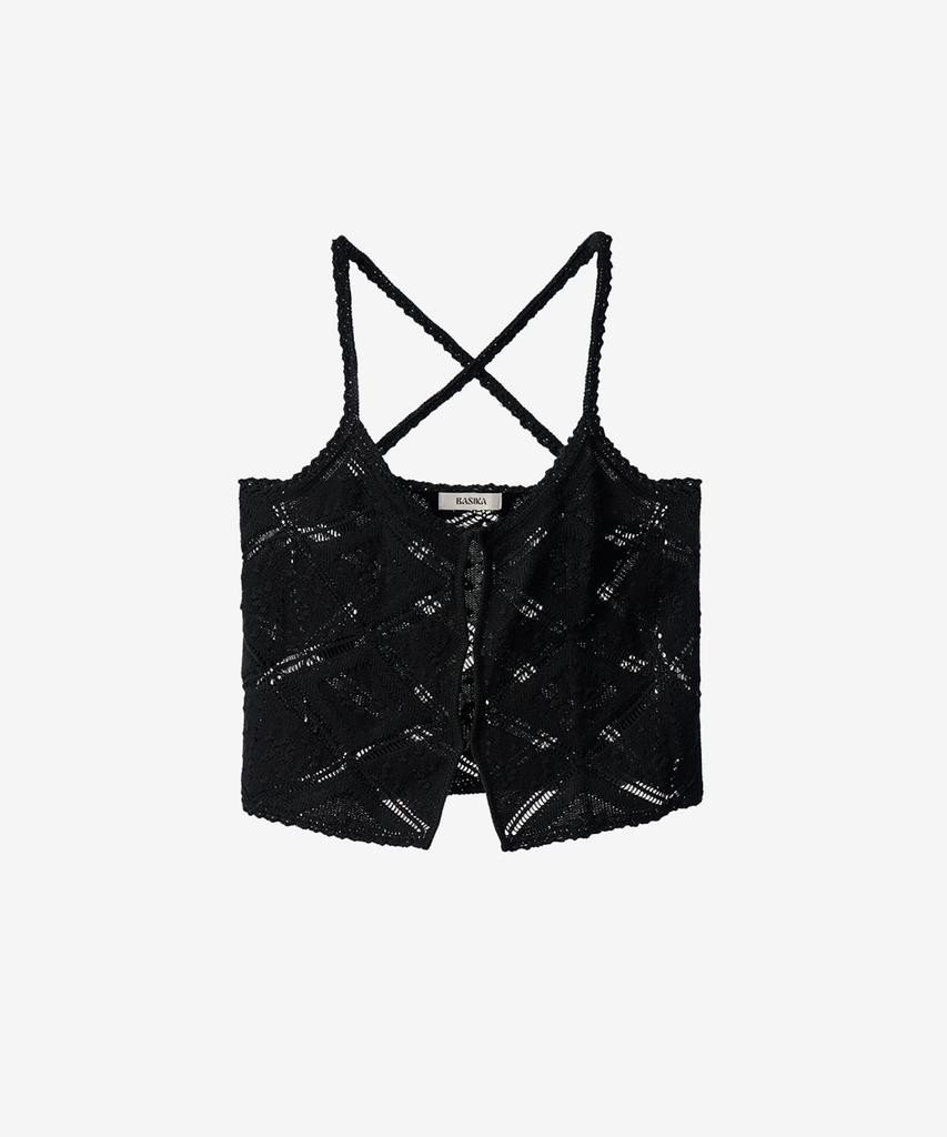 BASIKA Embroidered Tank Top (Black)