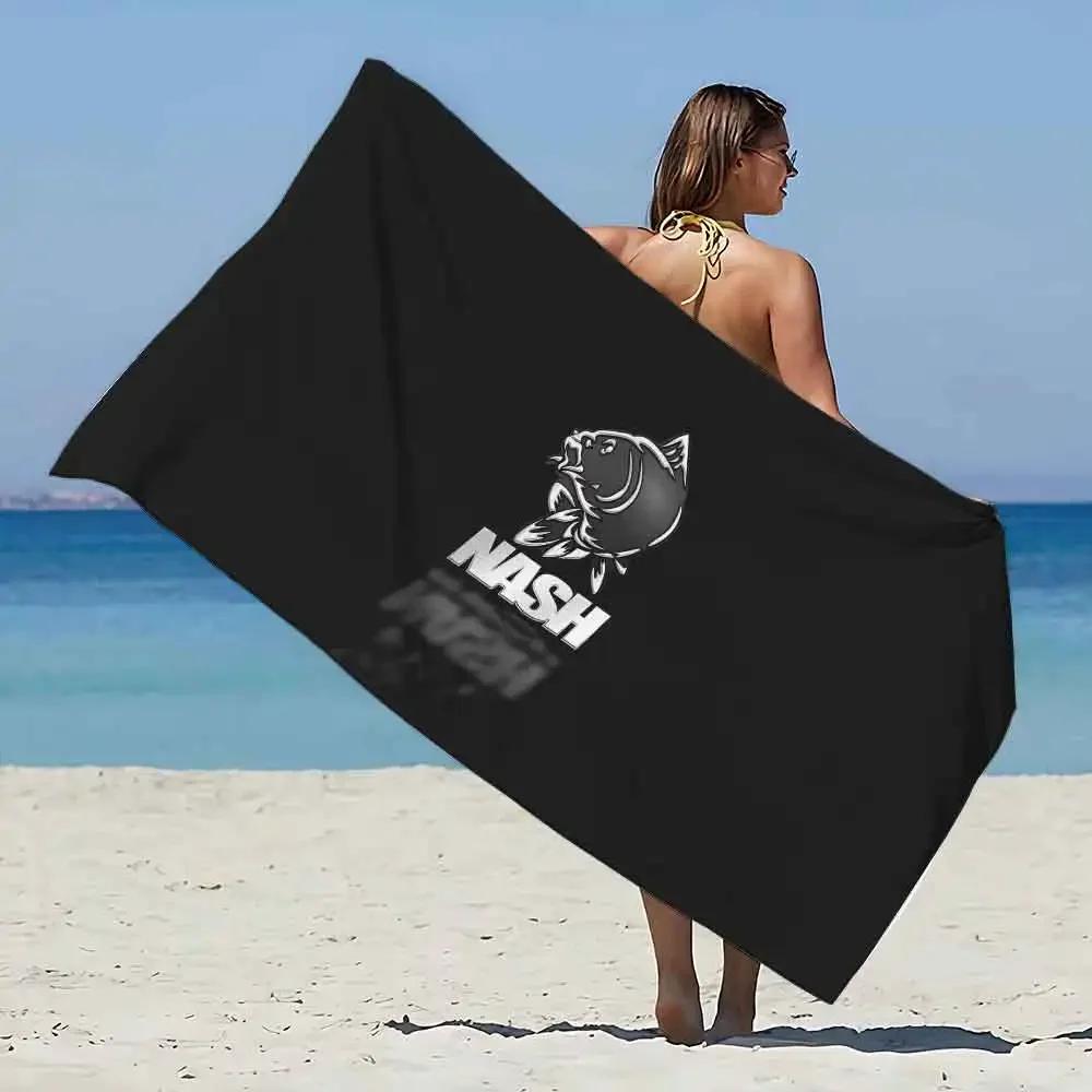 Nash Fishing Print Beach Towel - Soft Absorbent Towel for Fishing Enthusiasts, Unique Design for Everyday Use and Comfort