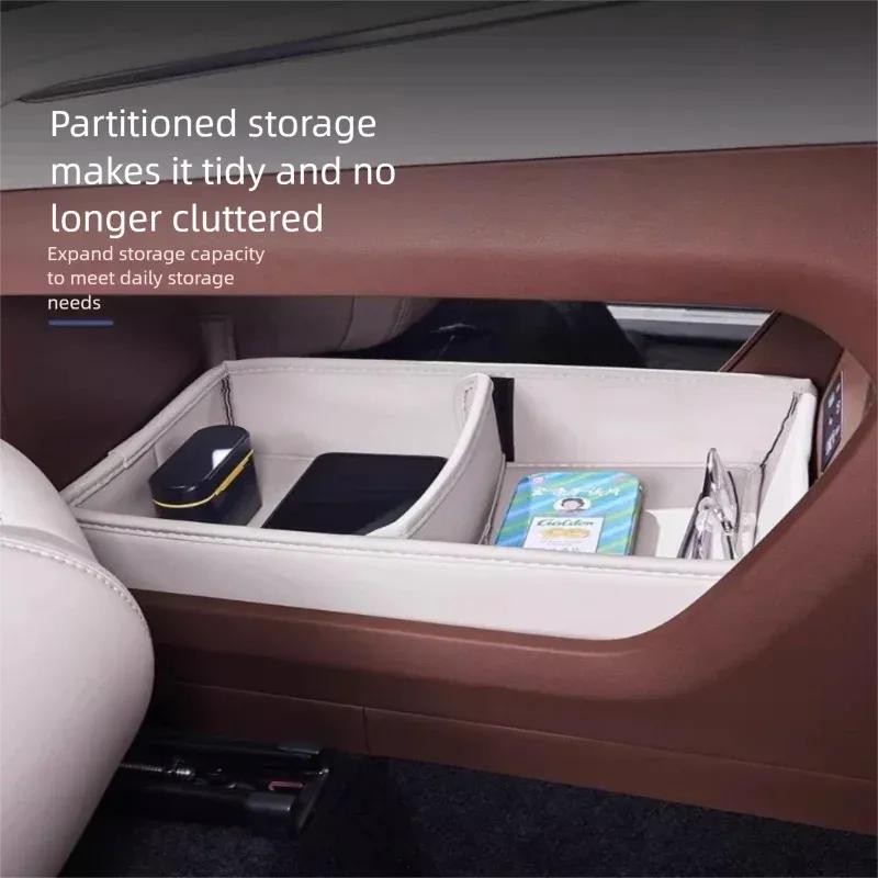 For BYD M9 Leather Central Control Lower Storage Box Interior Organizer Tray Modification Accessories