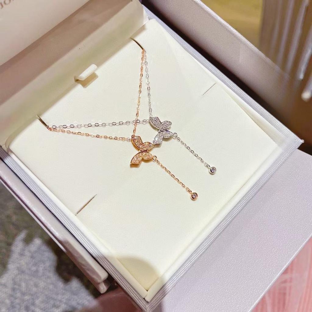 Ретро Натуральный Бабочка Жемчуг Элементы Ins Light Роскошь Изысканное Ожерелье Ключичная Цепочка