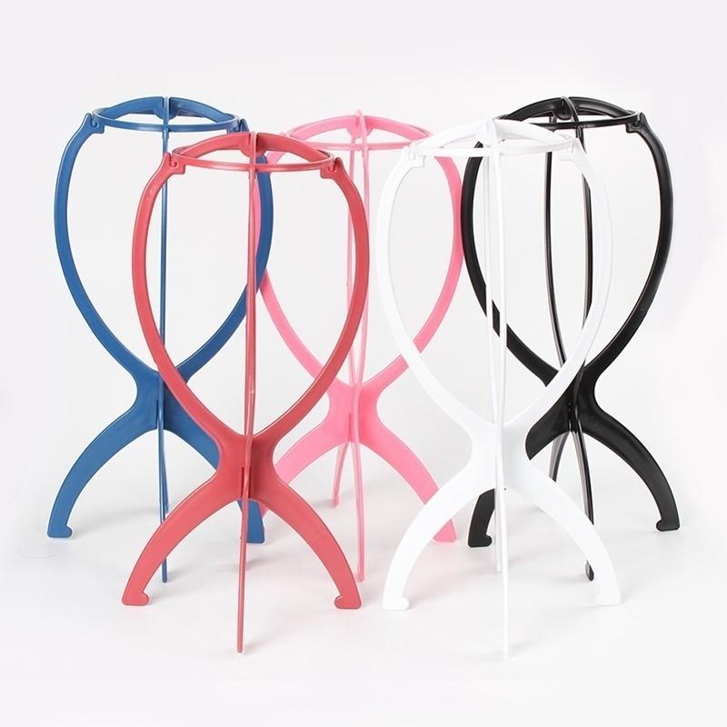 Plastic DIY Wig Stand Stable Portable Folding Stand Holder for Short Wig