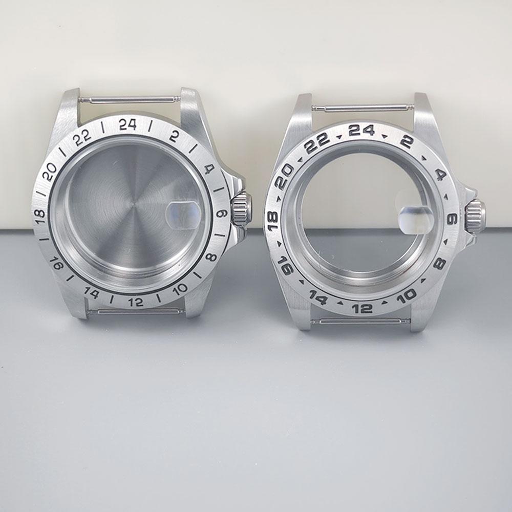 Корпус для часов 39 мм Old EXP 24-часовой GMT Стальной безель для механизма NH34 NH35 NH36 Сапфировое стекло Аксессуары для корпуса часов Explorer