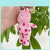 Charming Soft Plush Pink Cat Keychain With Polka Dots Perfect For Gifts And Decor