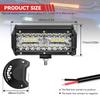 Led Work Light Bar 7'' for Tractor Boat Off-Road Truck Suv Atv Spot Flood Combo 12V 24V Led Working Lights