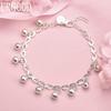 925 Sterling Silver Pearl Ball Clock Chain Bracelet Fashion Wedding Jewelry