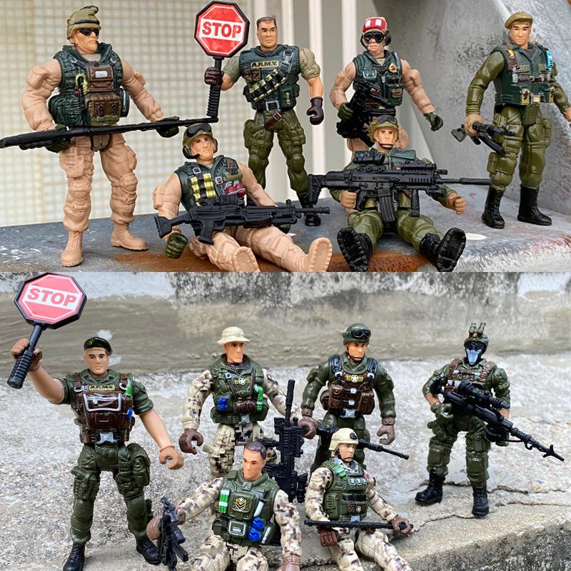 10 см Воин Элитные Силы Армия Полиция Военный Снег Морской Пехотинец Фигурка Игрушка Террорист Команда SWAT Фигурки для Детей Подарок