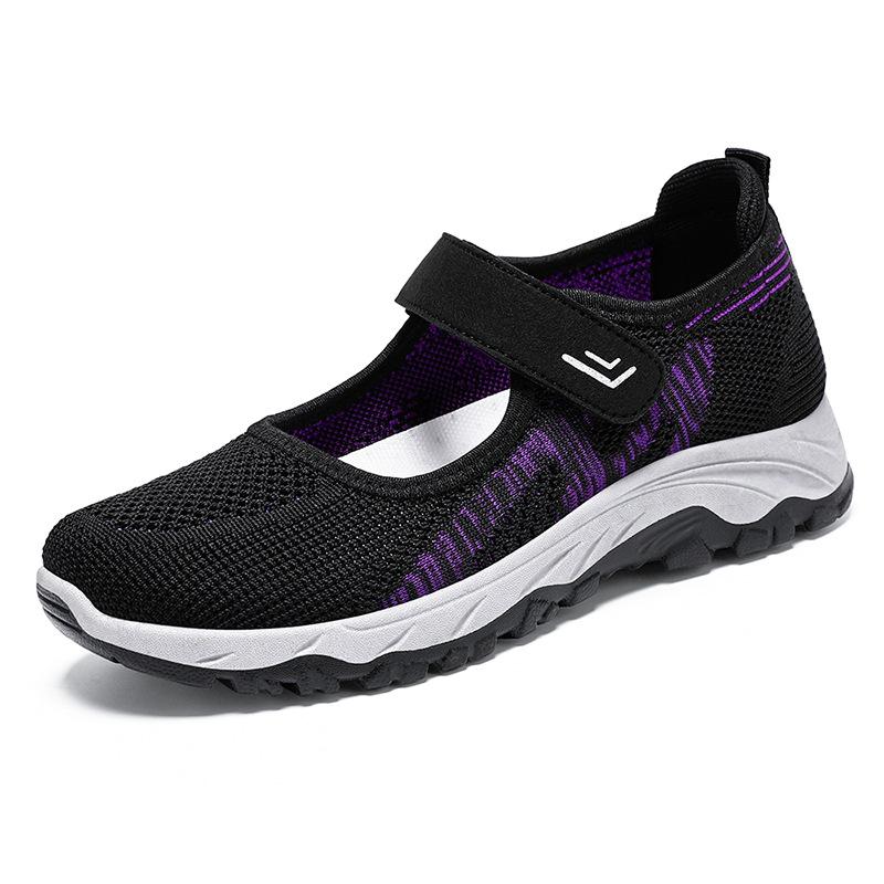 Обувь для ходьбы для людей среднего и пожилого возраста, обувь для мам, весенне-летняя новая женская обувь, удобная обувь на липучках с мягкой подошвой, старая обувь для детей