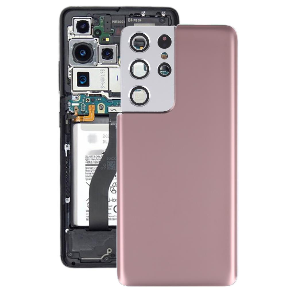 Задняя крышка аккумулятора для Samsung Galaxy S21 Ultra 5G с крышкой объектива камеры, сменные детали для ремонта телефона