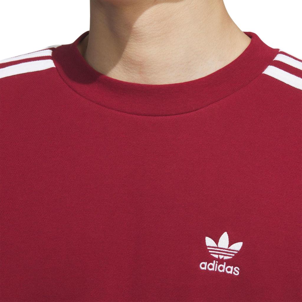 adidas Оригинальная мужская толстовка Adicolor FW24 Oversize Crew Retro Sports с длинным рукавом и круглым вырезом в студенческом стиле, цвет малиновый JN9789