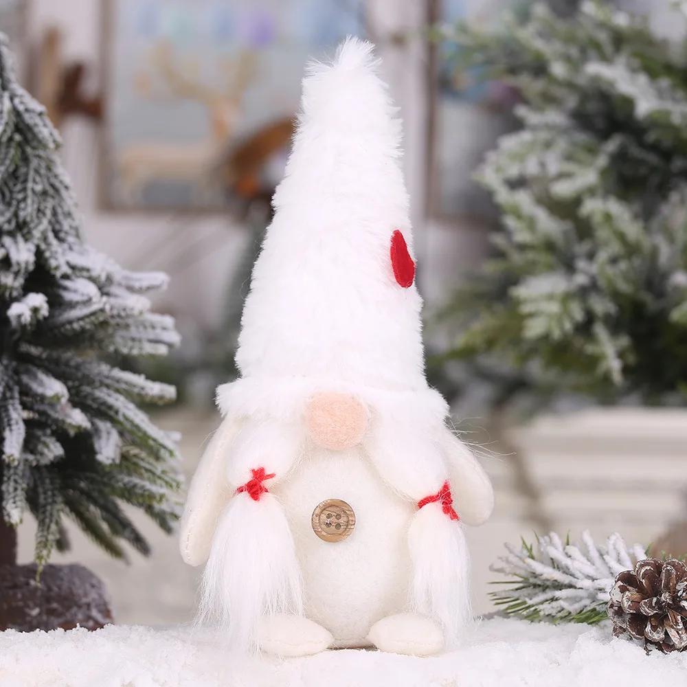 Creative Christmas Ornament Plush Faceless Moustache Doll Home Decoration Accessories for Living Room