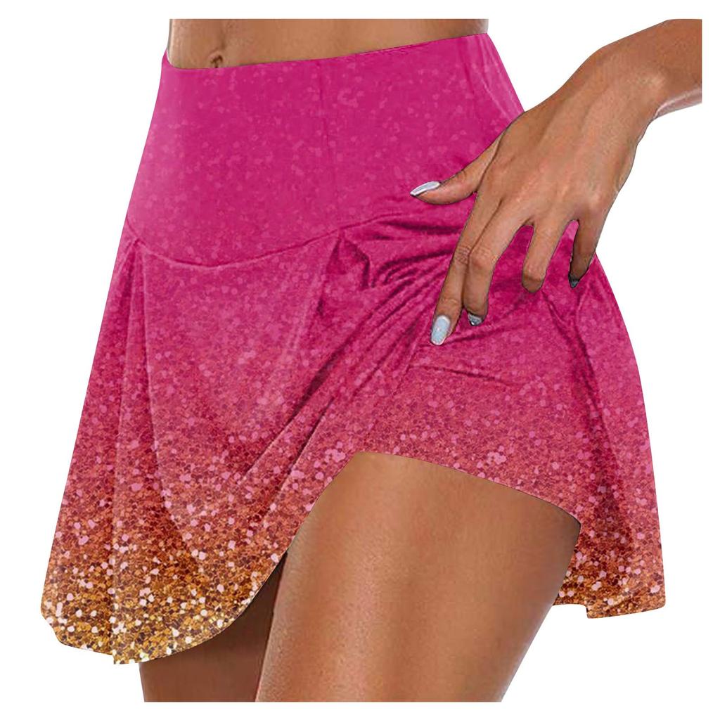 Женские спортивные эластичные плиссированные теннисные юбки для бега, йоги, внутренние шорты, эластичные спортивные шорты для гольфа