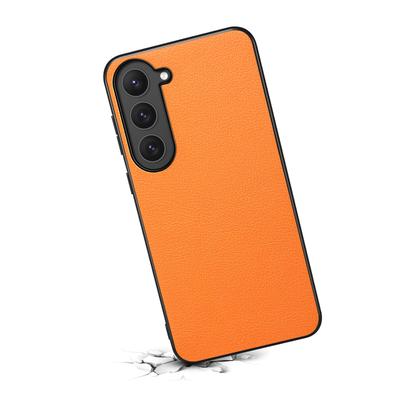 Для Samsung Galaxy S23 Чехол Защитный чехол из ПУ+ТПУ+ПК с текстурой телячьей кожи, устойчивый к царапинам