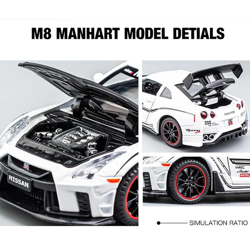 1/32 Nissan Skyline Ares GTR R34 R35 Alloy Sports Car Model Diecast Metal Toy Vehicles Car Model Simulation Collection Kids Gift