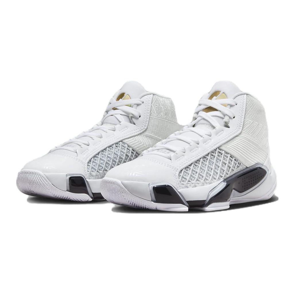 Детские кроссовки Air Jordan 38 GS FIBA ​​Белый металлик-золото Чистая платина FN8277-100