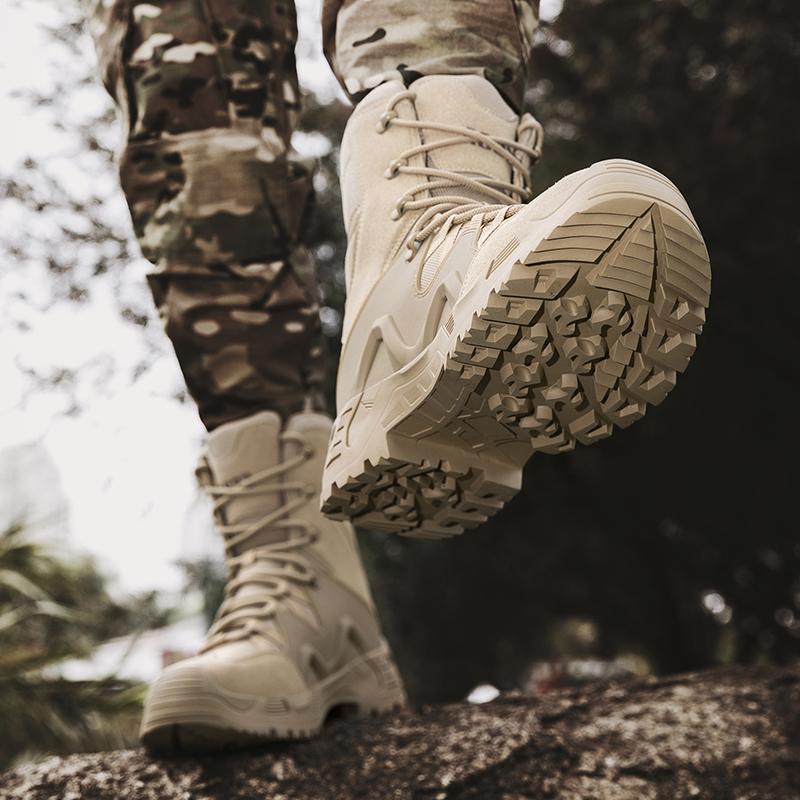 Мужские непромокаемые походные ботинки, прочные уличные ботинки, высокие ботинки в стиле милитари, уличные альпинистские ботинки, ботинки для пустыни, большие размеры