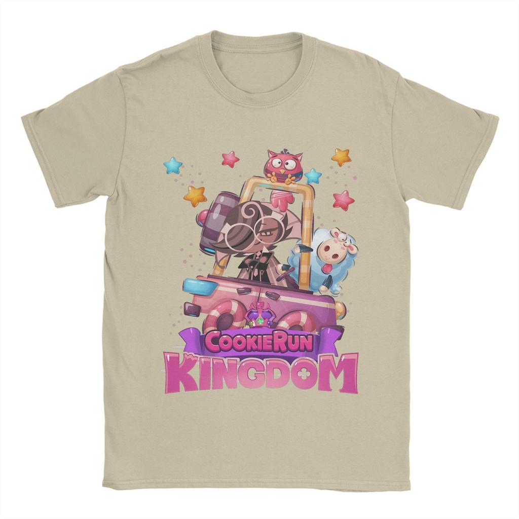 Cookie Run Kingdom Футболки Мужские Чистый Хлопок Забавная Футболка Круглый Вырез Футболки Короткий Рукав Одежда Новинка