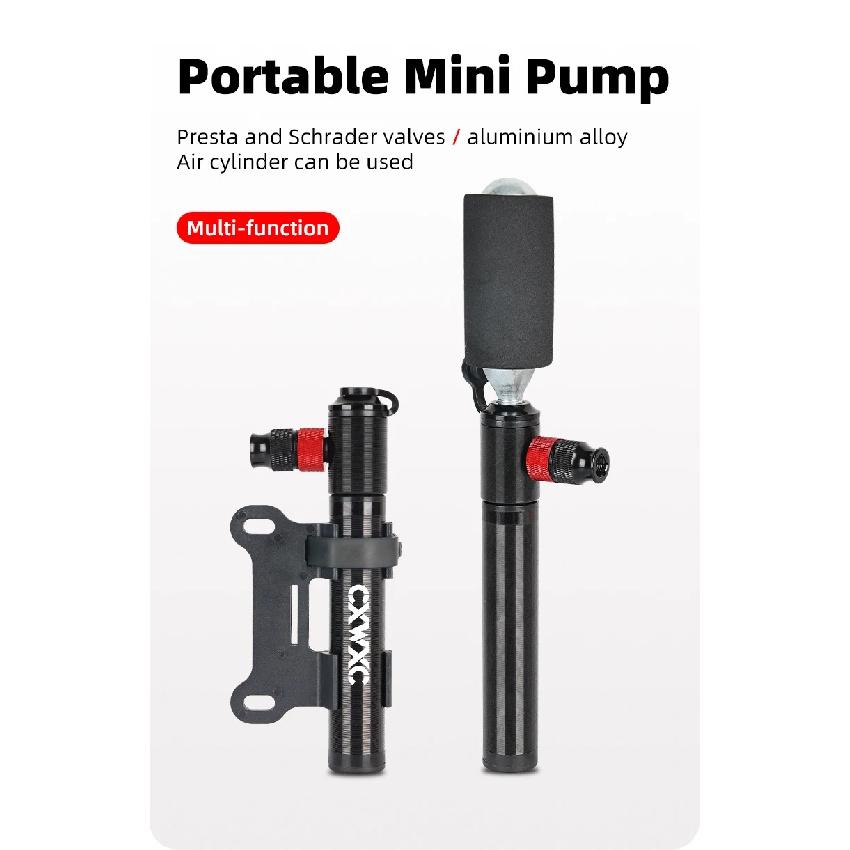 CXWXC Multifunctional Bike CO2 Pump 100psi Bicycle Hand Air Pump Tire Inflator Schrader Presta Valve MTB Road Cycling Pump