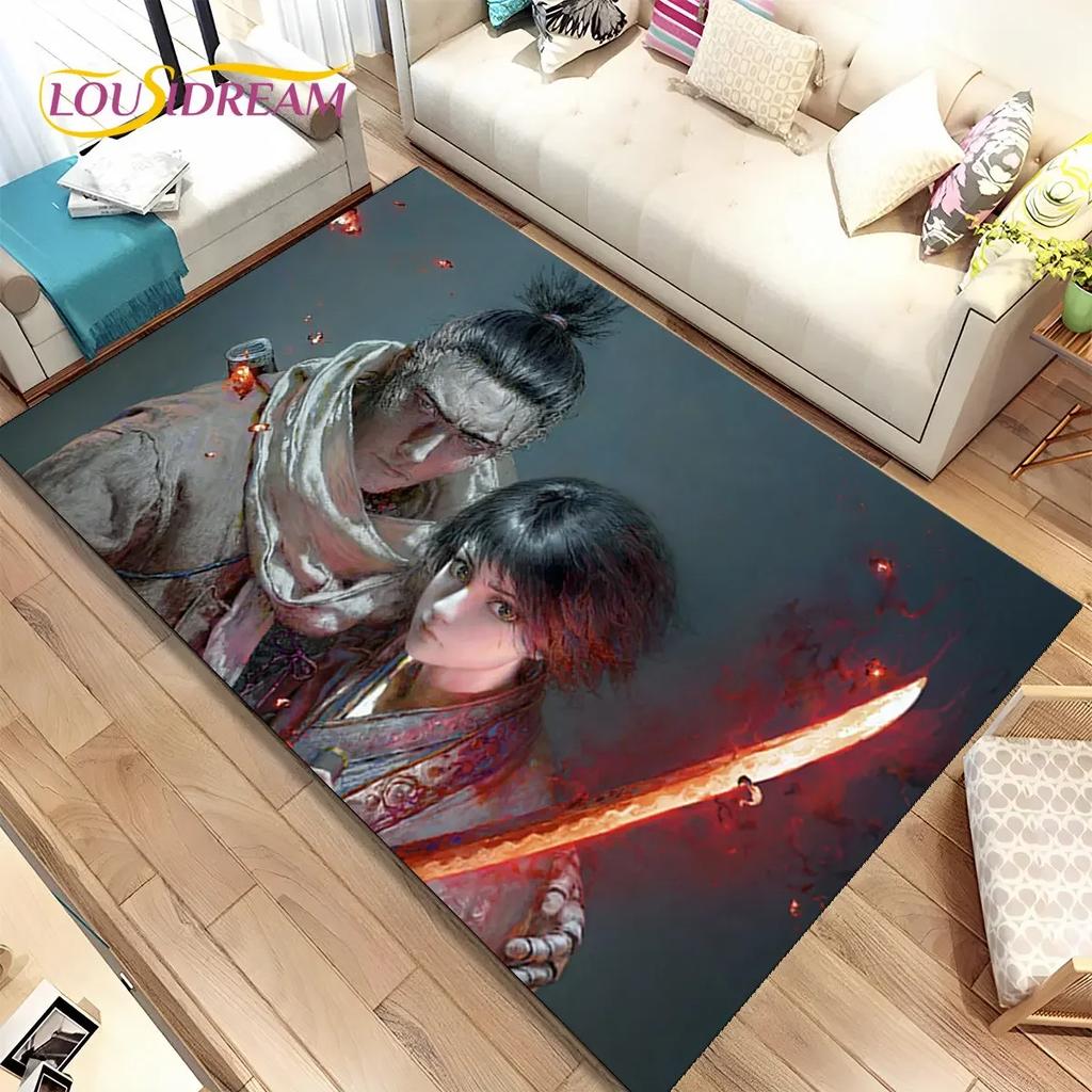 3D HD Sekiro Series Game Gamer Area Rug, Коврик для дома, гостиной, спальни, дивана, коврик для двери, декор, детские игры, нескользящий напольный коврик
