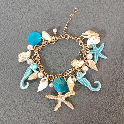Новый корейский модный браслет в стиле отпуска Tide Beach Ocean в стиле бохо-браслет Starfish Shell