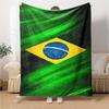Bandeira Brasileira Print Flannel Blanket High Quality Warm Comfortable Cover for All Seasons Perfect for Gifts Home Decor