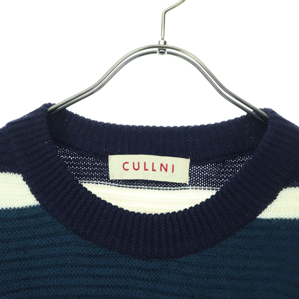 CULLNI сделано в Японии Свитер с длинным рукавом с узором в полоску 2 Темно-синий Женский Б/у