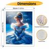 Disney Cinderella Oil Art Painting Kit Home Wall Decor Handmade Gift Elegant Princess Blue Dress Sparkling Snow Backdrop Artworks