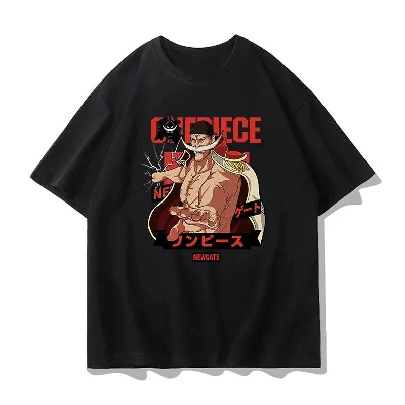 Графическая футболка One Piece Луффи Эйс Аниме Футболка Унисекс Летняя Мода Оверсайз Уличный Повседневный Y2K Топы Уличная Одежда 2026
