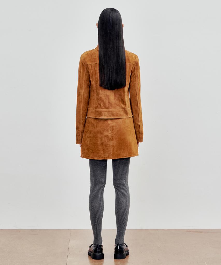 Aendeuloseu Goat Suede Miniskirt (Tinsel Brown)