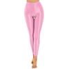 Женские Блестящие Эластичные Леггинсы с Открытой Промежностью Однотонные Эластичный Пояс Skinny Брюки