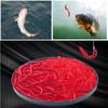 Lifelike Soft Red Worm Earthworm Fishing Lure, 35mm Silicone Artificial Bait with Fishy Smell Shrimp Additive for Bass Carp