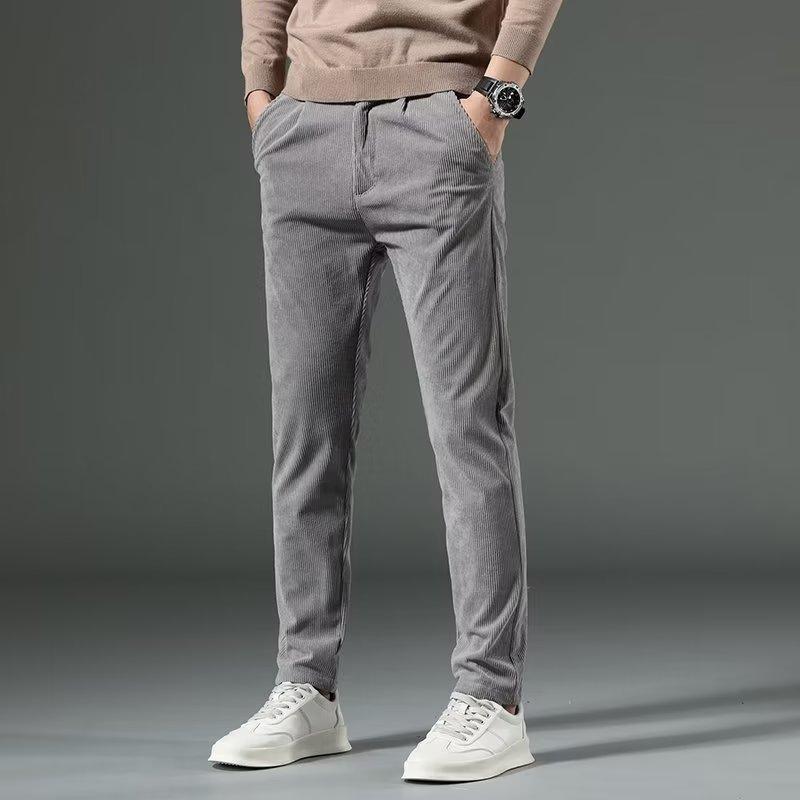 Мужские вельветовые брюки Slim Fit Мужская одежда Эластичные повседневные брюки Модные мужские деловые рабочие брюки