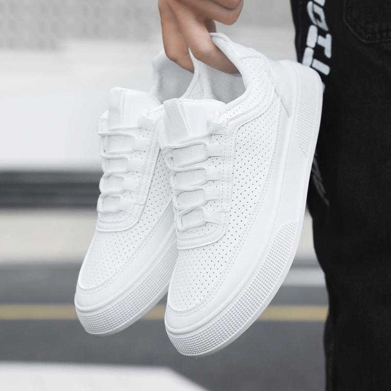Мужские белые туфли, кожаные перфорированные дышащие туфли для сёрфинга, низкие спортивные туфли, мягкие подошвы, модная повседневная мужская обувь больших размеров
