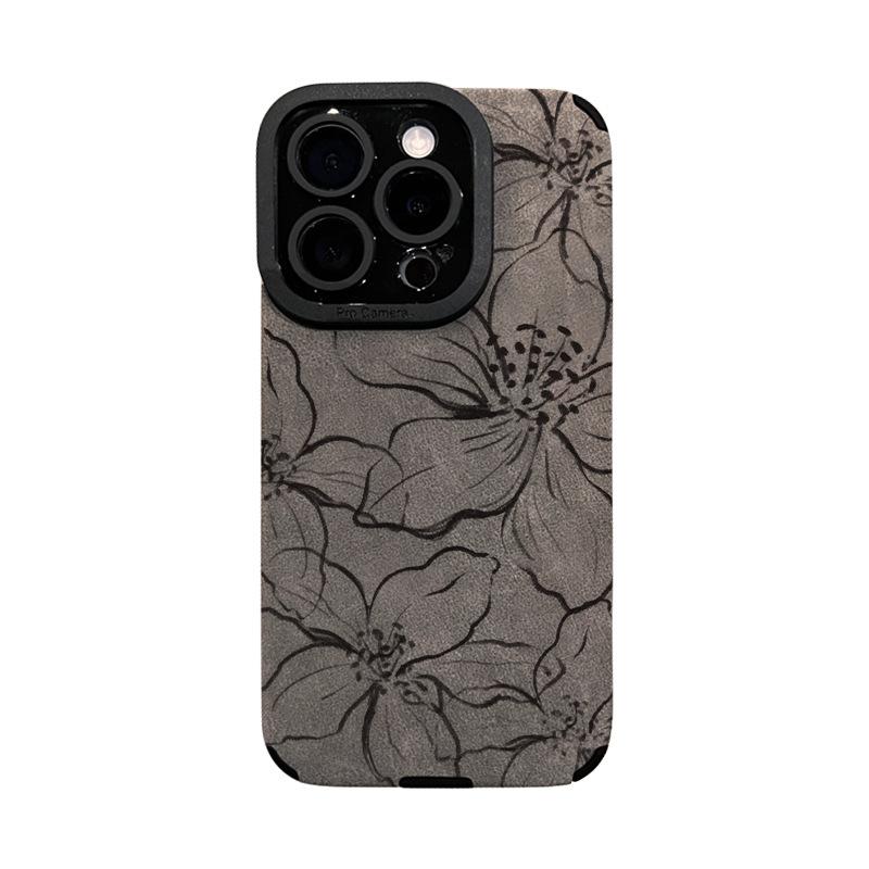 Подходит для чехла на мобильный телефон Apple 17promax iPhone16 линейный цветочный браслет 15 ретро 14 силиконовый 13 Huawei