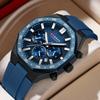 Men's Sports Chronograph Watch with Silicone Strap Multifunction Dial with Date Luminous Hands Casual Quartz Wristwatch